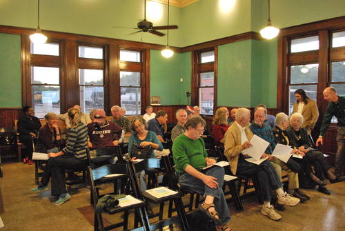 Patrons awaiting the beginning of the discussion by Mr. Phil Cross at the Historic Nacogdoches Train Depot