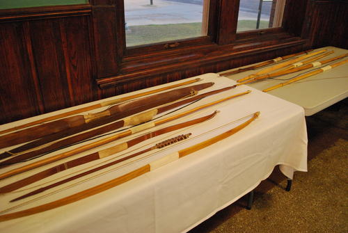 A collection of hand made bows by Mr. Phil Cross