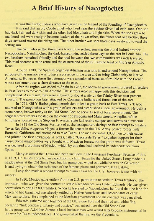 History of Nacogdoches pg 1