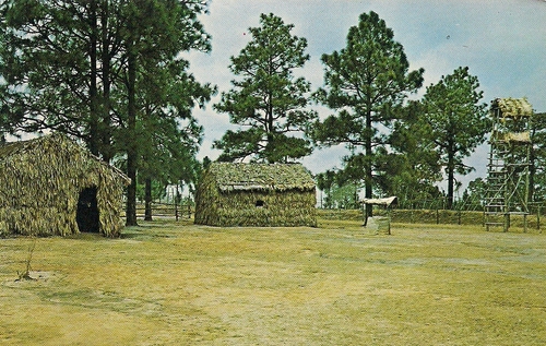 View of some of the huts that were located inside Tiger Ridge Vietnam Village. (Rickey Robertson Collection)