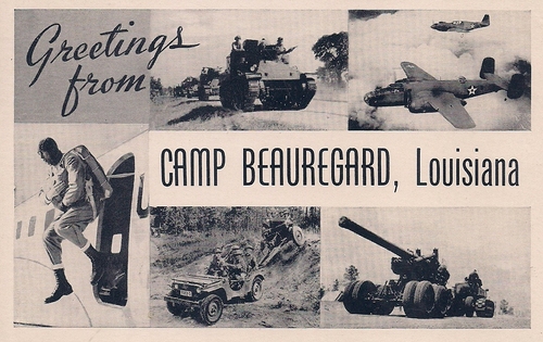 Postcard from Camp Beauregard from the World War II era. (Rickey Robertson Collection)