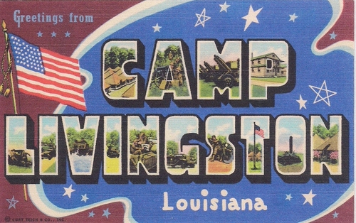 Postcard from Camp Livingston, La. during World War II. (Rickey Robertson Collection)
