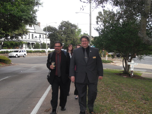 Dr. Paul Sandul & Dr. Scott Sosebee leading the walk to the conference Thursday morning
