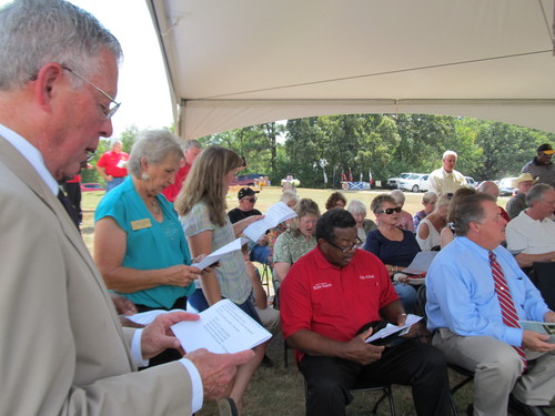 Singing during the dedication ceremony 9-17-15