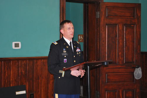 LTC Reichert speaking at the event.