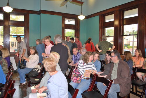 Patrons standing soon after LTC Reichert's speech.