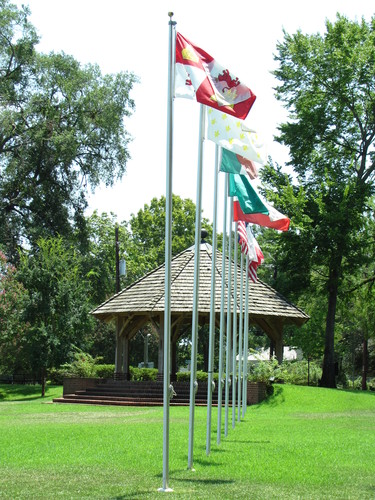 700 E. Main - The Nine Flags and the Gazebo
