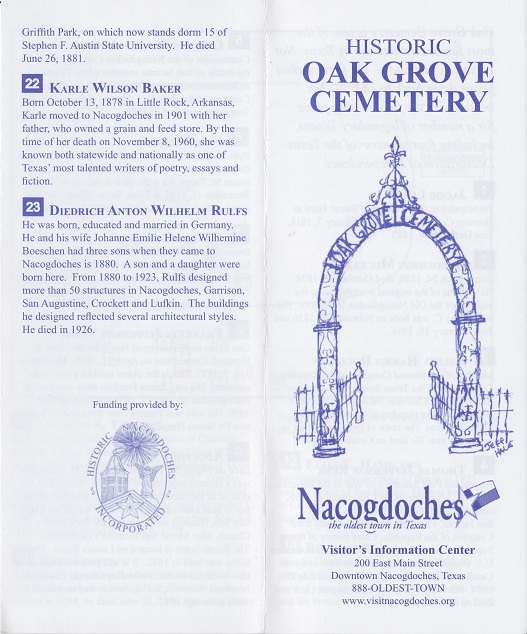 Oak Grove Cemetery Brochure pg 1