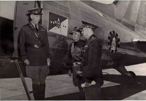 General George C. Marshall arrives at Esler Field near Camp Beauregard during the Louisiana Maneuvers
