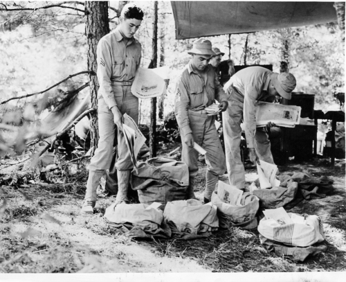 Mail call in the filed during the 1941 Louisiana Maneuvers