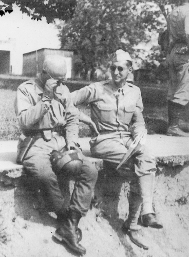 General George Patton and General Mark Clark, pictured during the Louisiana Maneuvers, have commemorative plaques in their honor at the DeRidder USO Building. (Rickey Robertson Collection)