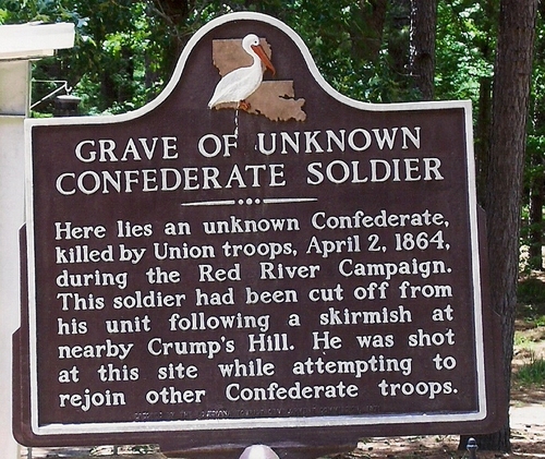 Historical marker located at the 'Grave of the Unknown Confederate Soldier' at Rebel State Park.
