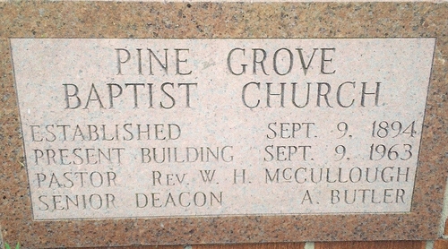 Cornerstone of the present Pine Grove Baptist Church located in the Peason Community.