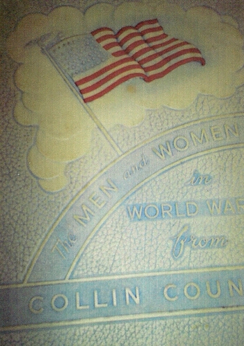 The authors copy of the Fighting Men and Women from Collin County Texas that has Audie Murphy’s biography and photo in it.