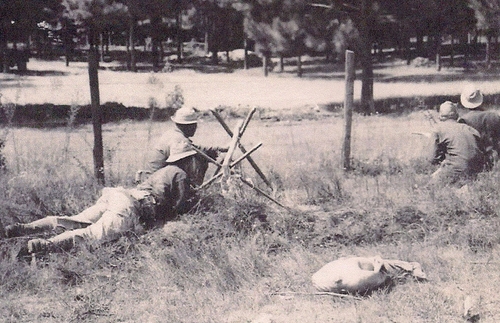 Infantry in position and firing during the Battle of Mt. Carmel during the maneuvers. (Rickey Robertson Collection)