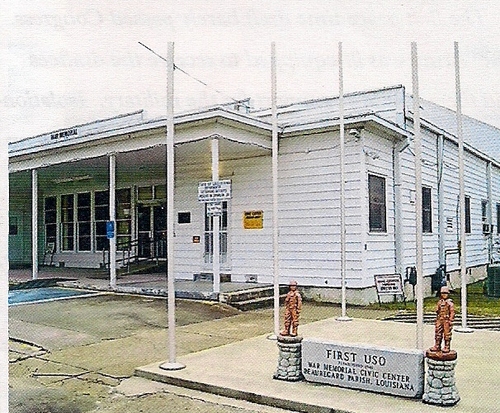 America’s First USO Building is still located in DeRidder Louisiana and is known as the War Memorial Civic Center. (Rickey Robertson Collection)