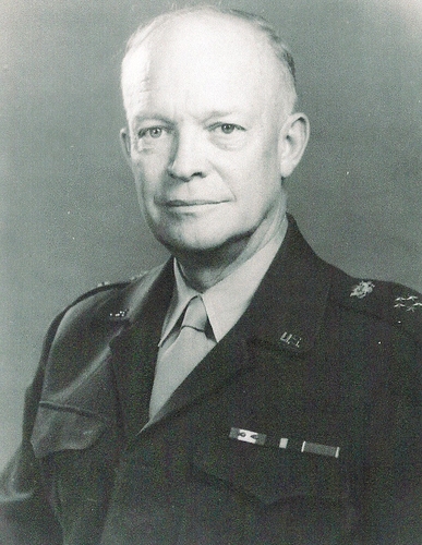 General Dwight Eisenhower as a Colonel attended the USO located in DeRidder. Today a commemorative plaque is located there in his honor. (Rickey Robertson Collection)