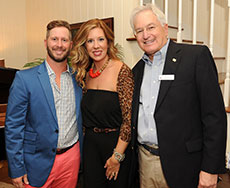 Dr. A.C. “Buddy” Himes, dean of the SFA College of Fine Arts, right, is pictured with Winners’ Circle reception sponsors Scott and Katherine Diggs, owners of Grogan’s Cleaners.