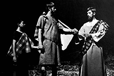 A 1968 Stone Fort yearbook image from the fall 1967 stage production of Macbeth.
