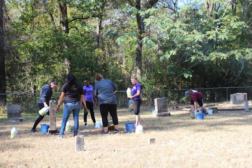 At work....(water in the bottles, not bleach)