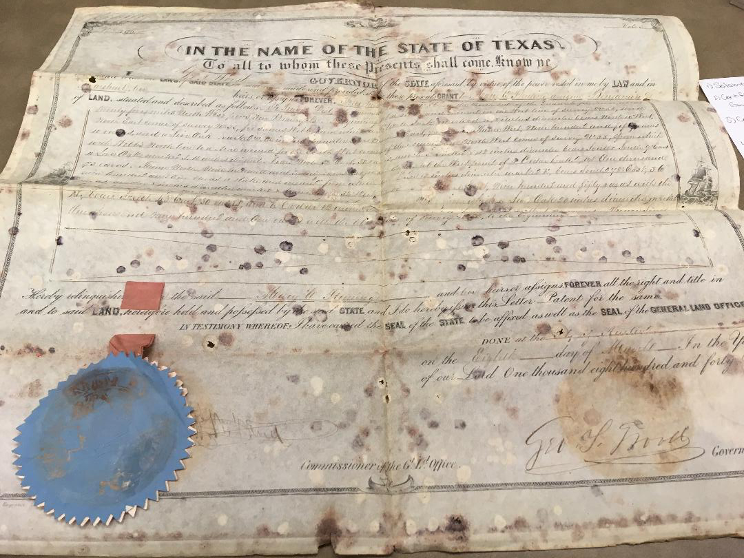 One of the historic documents in the Blount Collection, ETRC