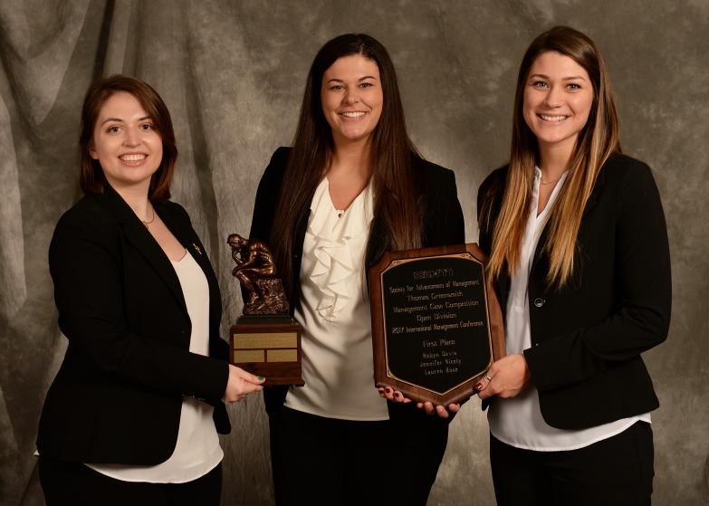 SFA University Rusche College of Business Master of Professional Accountancy first place student winners in the Society for Advancement of Management Graduate CASE Competition in Orlando, Florida.