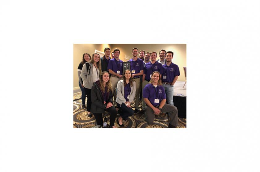 Members and faculty advisors of the SFA student chapter of the Wildlife Society following the Quiz Bowl win.