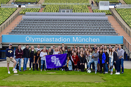 SFA Rusche College of Business students and faculty at the Munich Olympic State Park