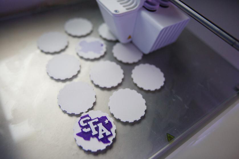 SFA logo rendered with a 3D printer