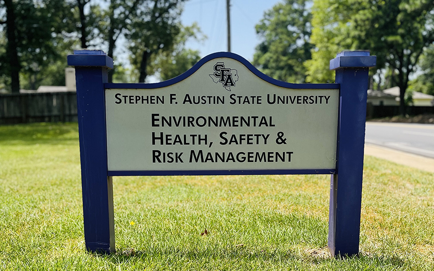 Environmental Health, Safety and Risk Management sign
