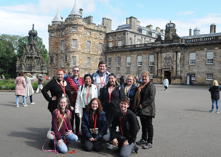 Students visiting Edinburgh, Scotland