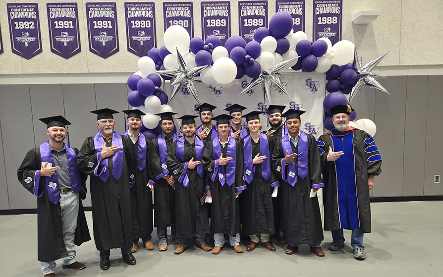 Construction Management students at graduation