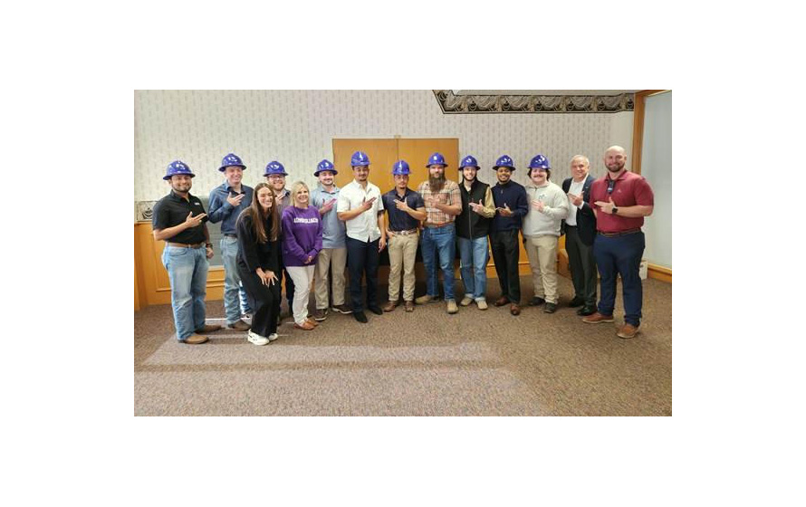 Construction Management hard hat ceremony