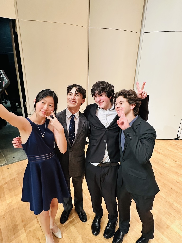 Student pianists post for a group photo