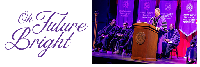 Oh Future Bright graphic with photo of Dr. Neal Weaver