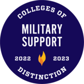 2022 - 2023 College of Distinction Badge - Military Support