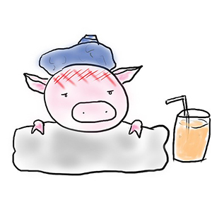 clipart pig with a cold