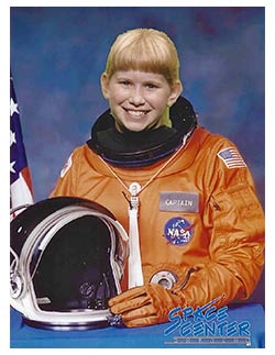 10-year-old Joanna Johnson '08 at Space Center Houston