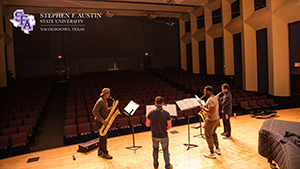 Zoom Background 11 - Sax Quartet in Cole Concert Hall