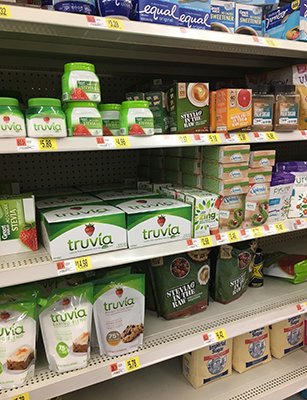 stevia products on shelves
