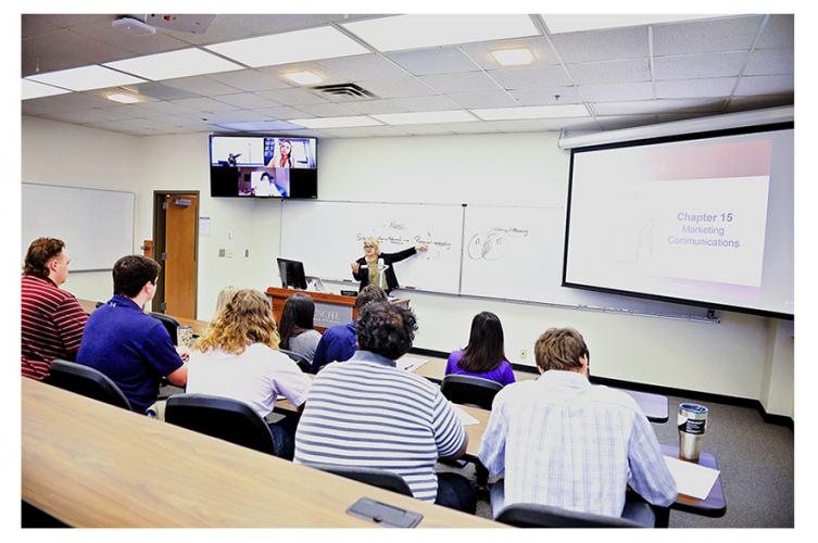 Dr. Marlene Kahla utilizing Zoom video-conference technology