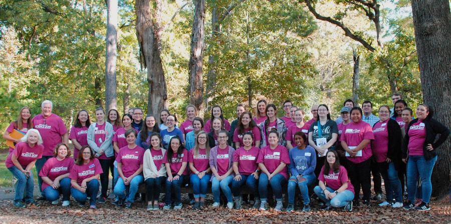 group photo of SFA preservice teachers taken during the Wild About Science learning excursion