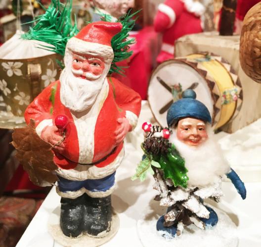photo of some of the vintage Christmas items on display at the Cole Art Center