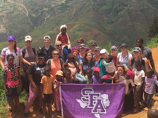 participating SFA students are joined by youth who reside in the mountain village of Quicroif