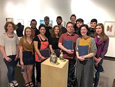 group photo of some of the 2018-2019 art scholarship recipients