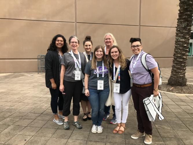 Dr. Deborah Dunn with a group of students who represented SFA’s Department of Computer Science at the 2018 Grace Hopper Celebration.