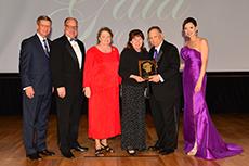 David Alders, SFA Board of Regents chair; Jimmy Mize, SFASU Foundation Board of Trustees chair; sisters Sally Dawson and Susan Calomino; Dr. Baker Pattillo, SFA president; and Jill Still, SFA vice president for university advancement.