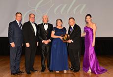 David Alders, SFA Board of Regents chair; Jimmy Mize, SFASU Foundation Board of Trustees chair; family members Lamar Lilly and Candace Hughes; Dr. Baker Pattillo, SFA president; and Jill Still, SFA vice president for university advancement. 