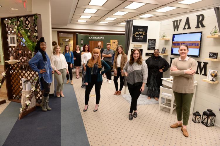 SFA senior interior design students were able to showcase their talents during the Essence of Design exhibit at the Steen Library.