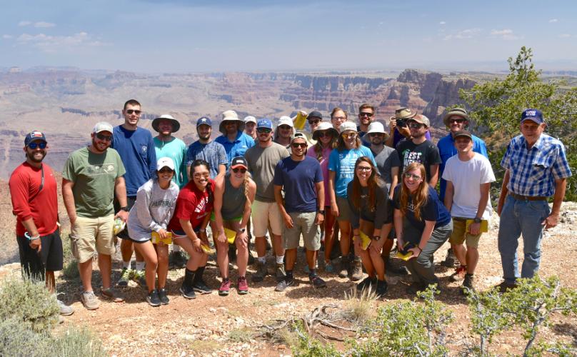 Students taking part in Stephen F. Austin State University’s annual Geology Field Camp at the Grand Canyon